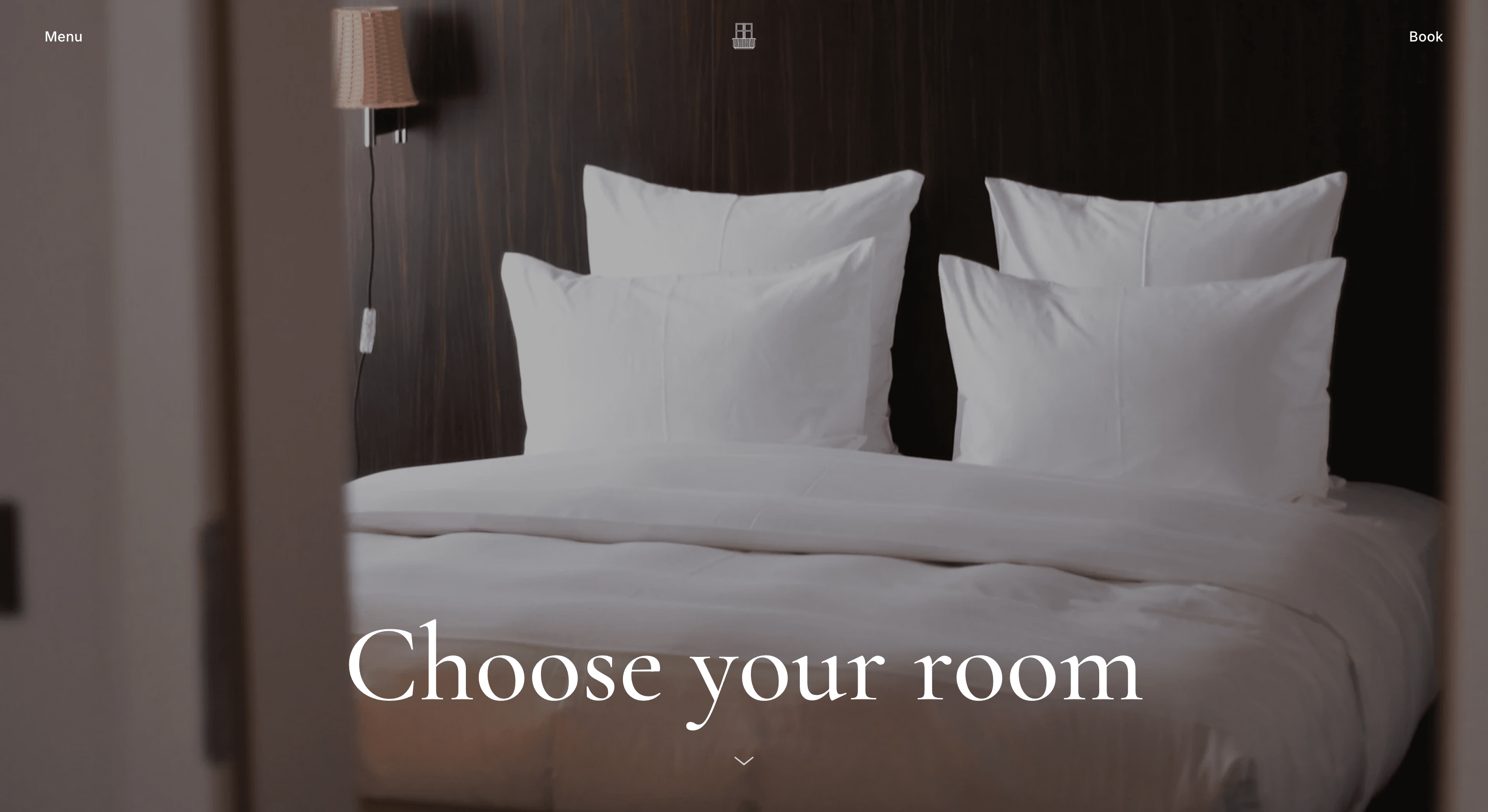Hotel Asterly concept site, rooms overview, desktop